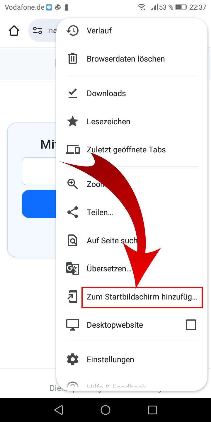 Schritt 3: Zum Startbildschirm hinzufügen